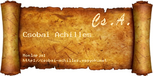 Csobai Achilles névjegykártya
